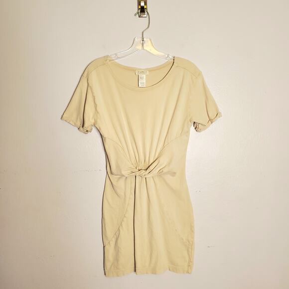 L Space Beachwood Twist Front T-Shirt Dress Sand Size XS Short Sleeve Neutral - Picture 2 of 11